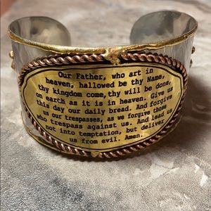 Lord's Prayer Bracelet Cuff Handcrafted Faith God